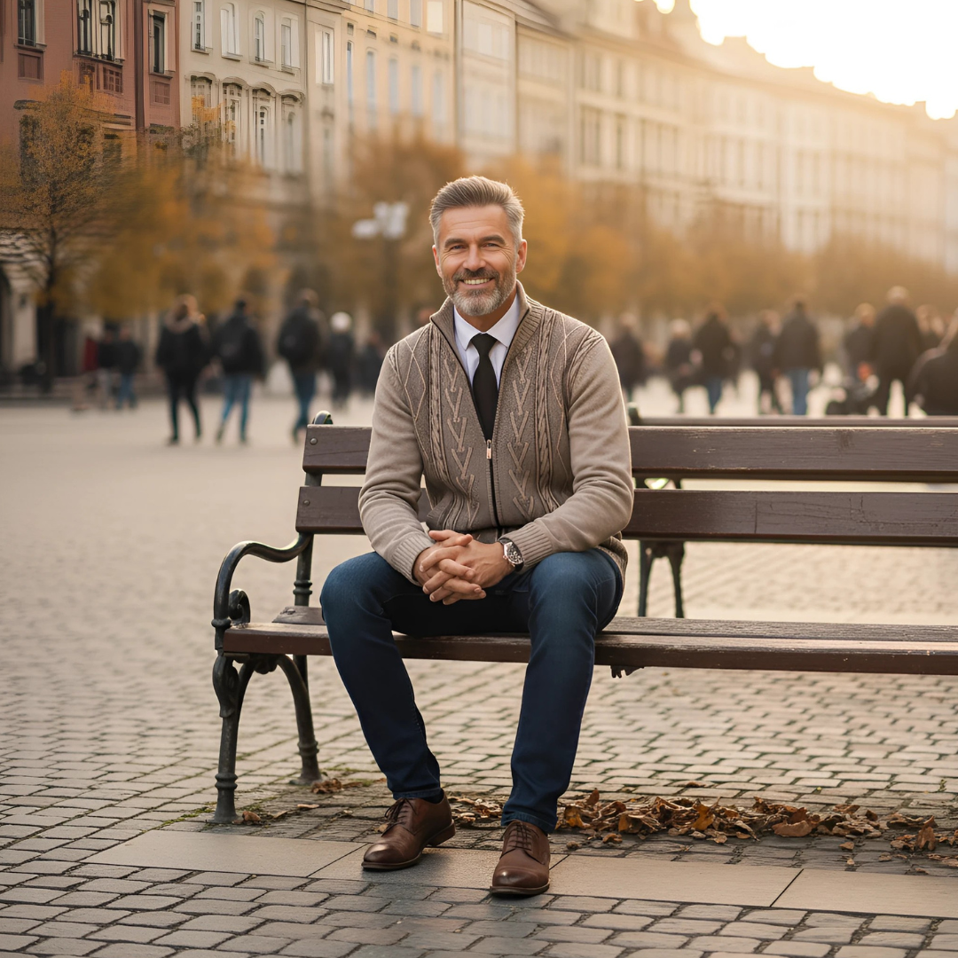 Krzysztof | Ciepły Dzianinowy Sweter o Nowoczesnym Kroju