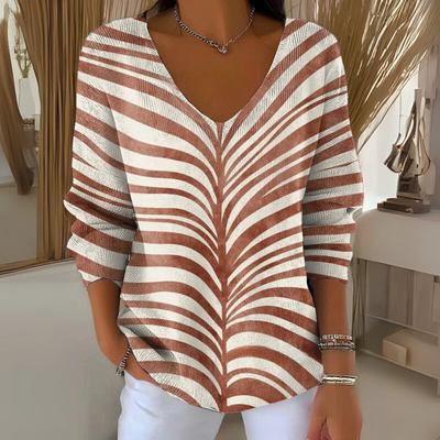 Iga | Dzianinowy Sweter z Casualowym Nadrukiem