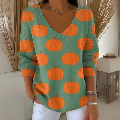 Jagoda | Dzianinowy Sweter z Casualowym Nadrukiem