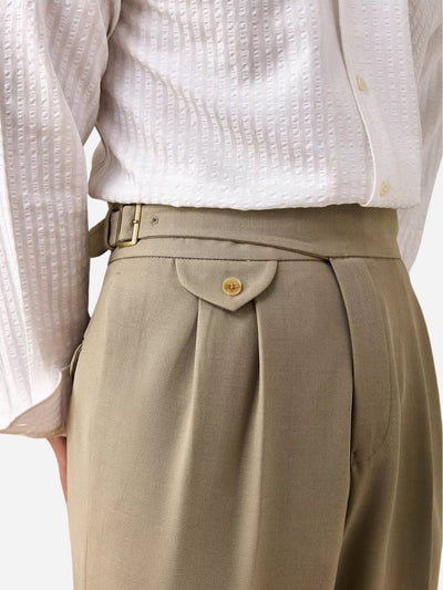 Mantova Klasyczne Spodnie z Wysokim Stanem