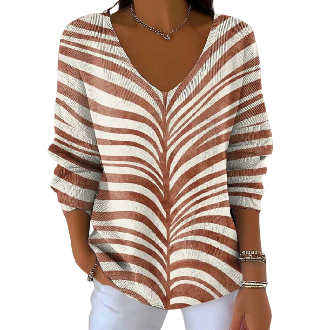 Iga | Dzianinowy Sweter z Casualowym Nadrukiem