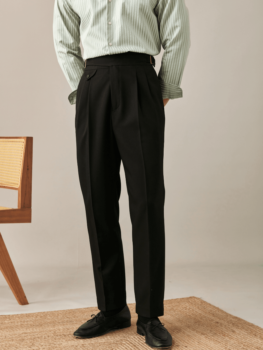 Mantova Klasyczne Spodnie z Wysokim Stanem