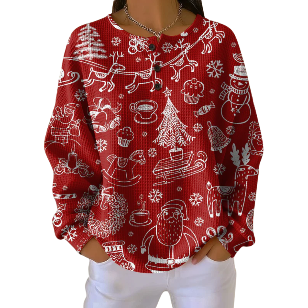 Laura | Dwuwarstwowy Sweter z Dzianiny Waffle dla Kobiet