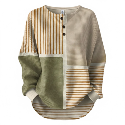 Bożena | Luksusowy Dwuwarstwowy Sweter Waffle