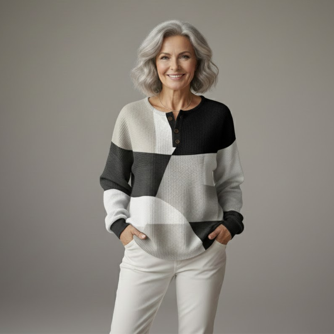 Dorota | Dwuwarstwowy Sweter Waffle dla Kobiet