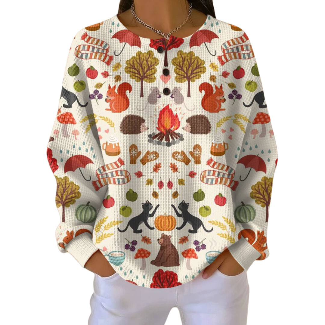 Maja | Dwuwarstwowy Sweter z Dzianiny Waffle dla Kobiet