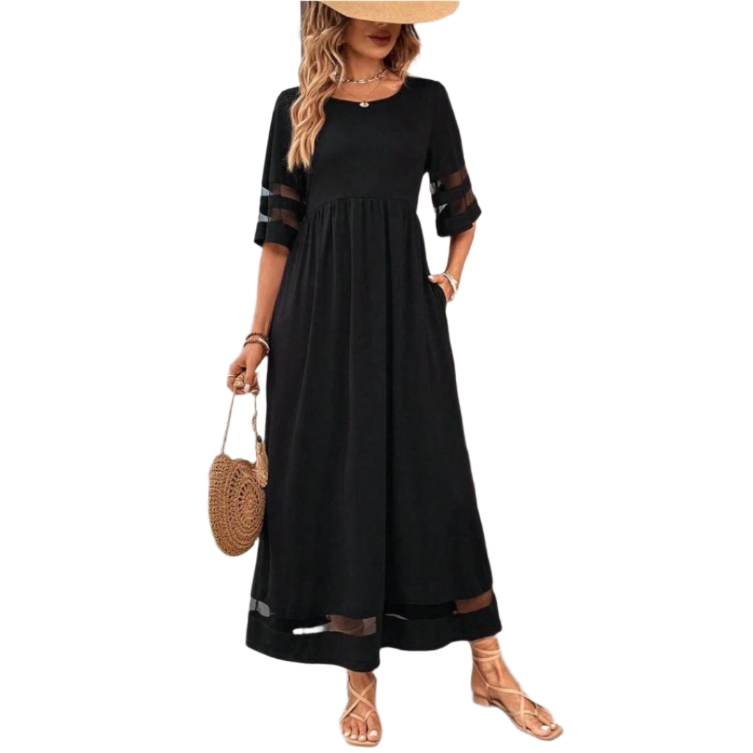 Aubrey - Opływowa sukienka midi dla niewymuszonej elegancji dla kobiet