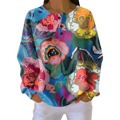 Lucyna | Dwuwarstwowy Sweter z Dzianiny Waffle dla Kobiet