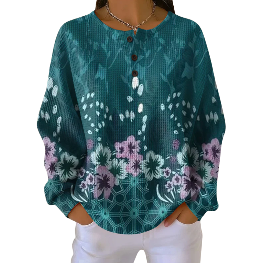 Magdalena | Dwuwarstwowy Sweter z Dzianiny Waffle dla Kobiet