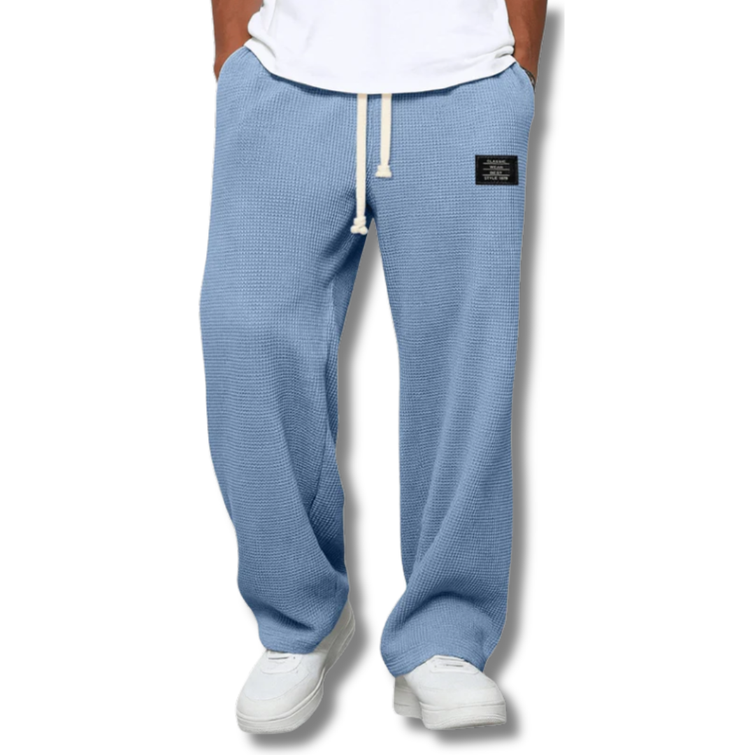 Piotr | Spodnie Waffle w Luźnym Kroju
