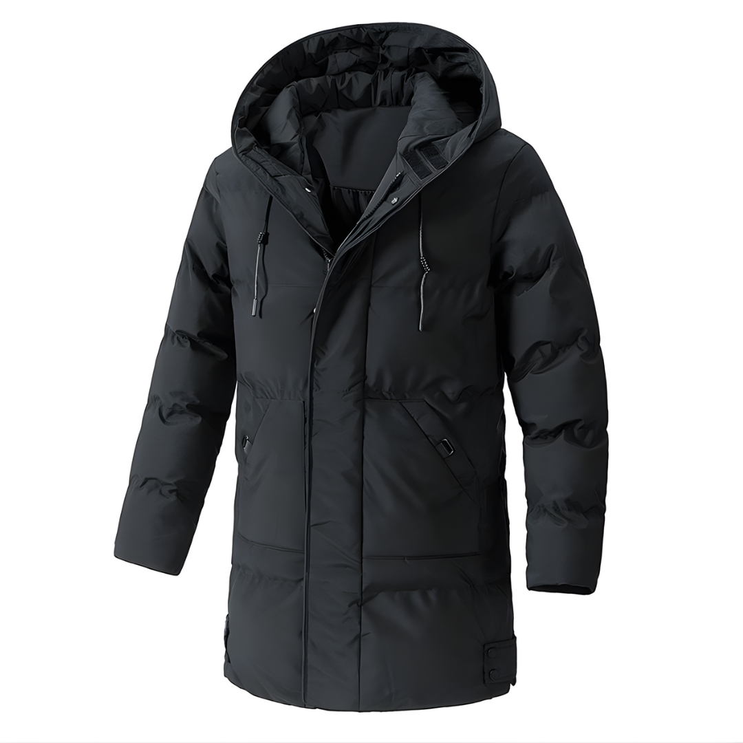 Jarosław | Męski Ciepły Pikowany Płaszcz Zimowy