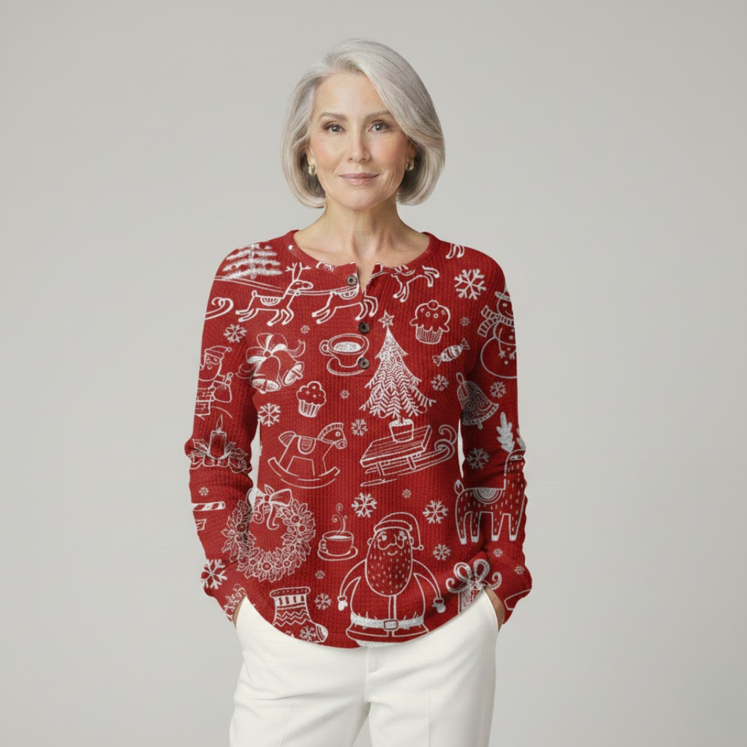 Laura | Dwuwarstwowy Sweter z Dzianiny Waffle dla Kobiet