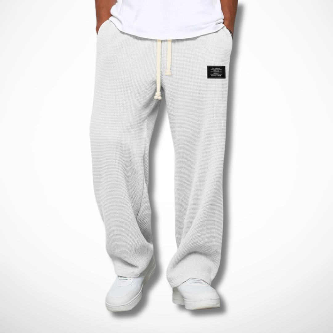 Piotr | Spodnie Waffle w Luźnym Kroju