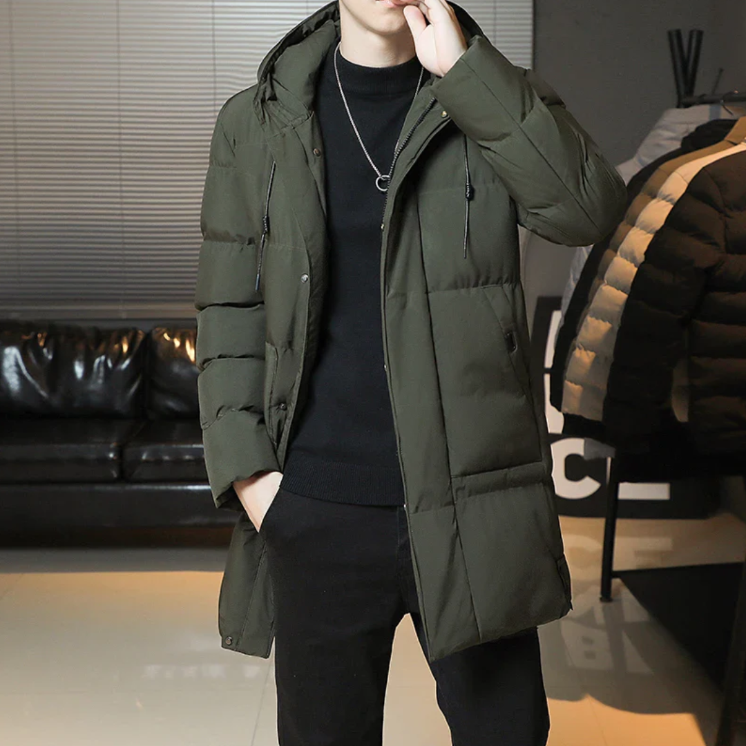 Jerzy | Męski Stylowy Pikowany Płaszcz