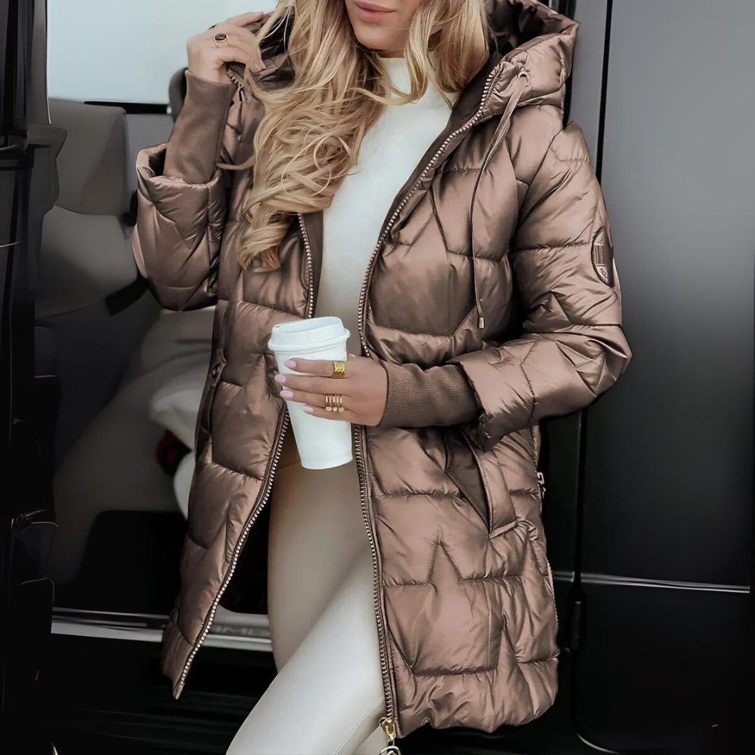 Marisa | Elegancki płaszcz zimowy z kapturem