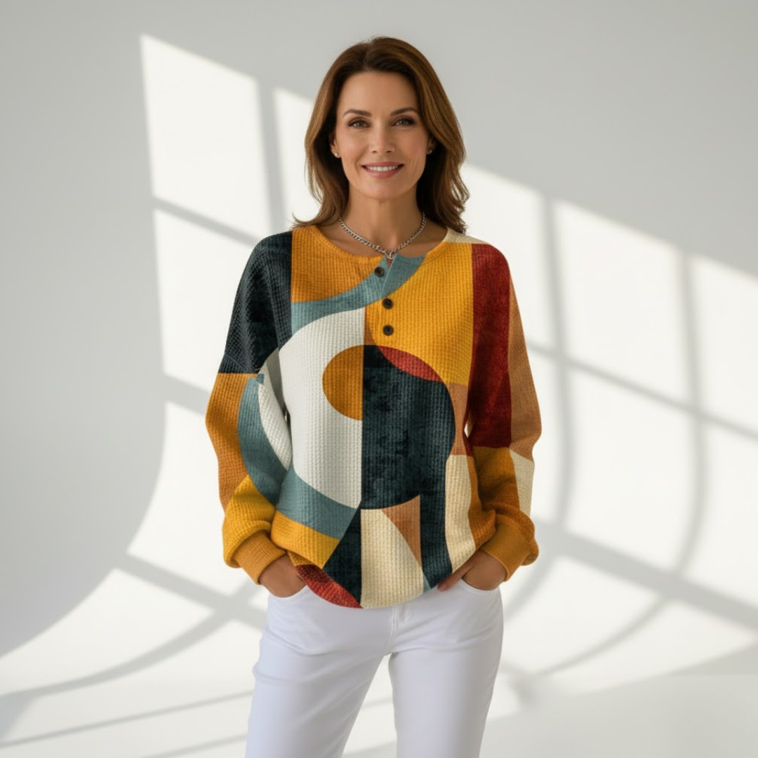 Malwina | Sweter damski w geometryczne wzory