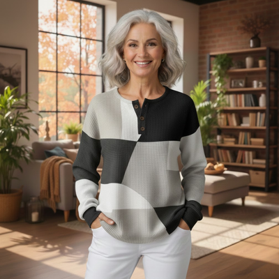 Dorota | Dwuwarstwowy Sweter Waffle dla Kobiet