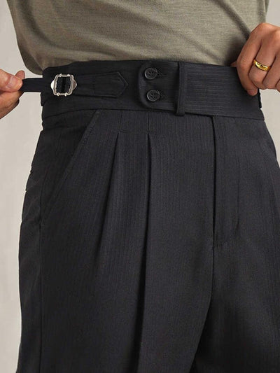 Stylowe Spodnie Biznesowe z Podwójnym Guzikiem - Antyżelazkowe