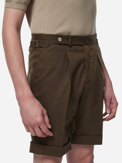 Szorty Amalfi z Wysokim Stanem z Mieszanki Lnu