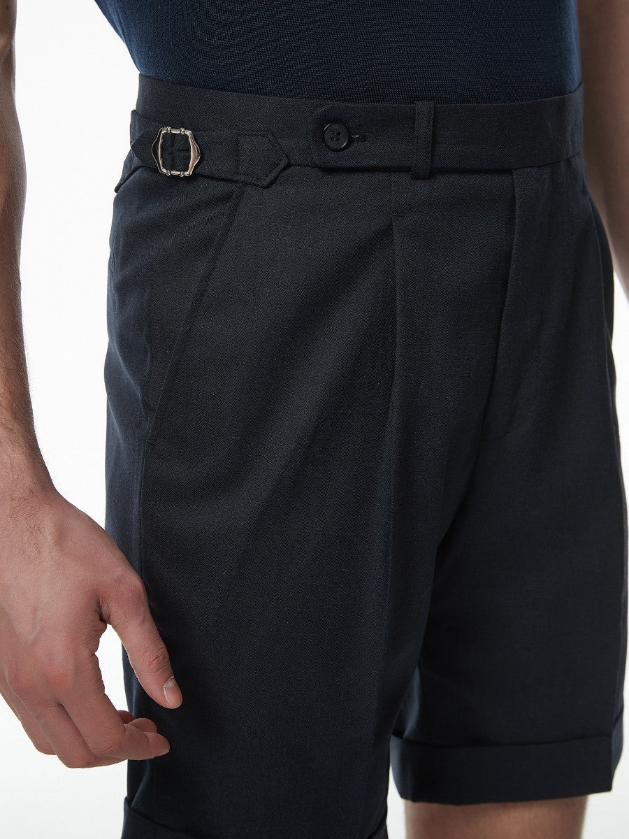 Szorty Amalfi z Wysokim Stanem z Mieszanki Lnu