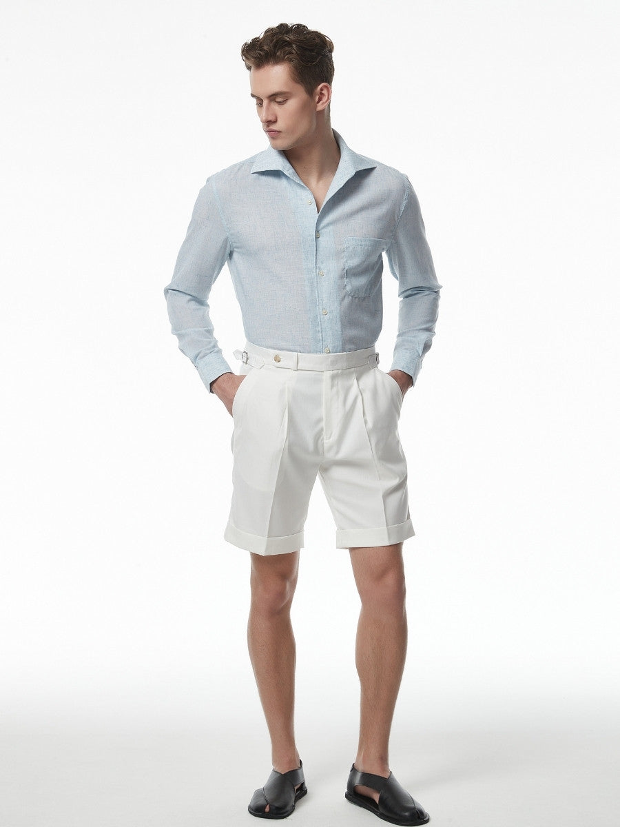 Szorty Amalfi z Wysokim Stanem z Mieszanki Lnu