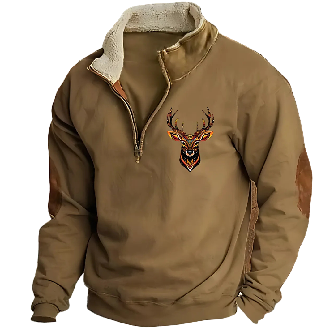 Antoni | Sweter z Ćwierć-Zamkiem o Surowej Elegancji