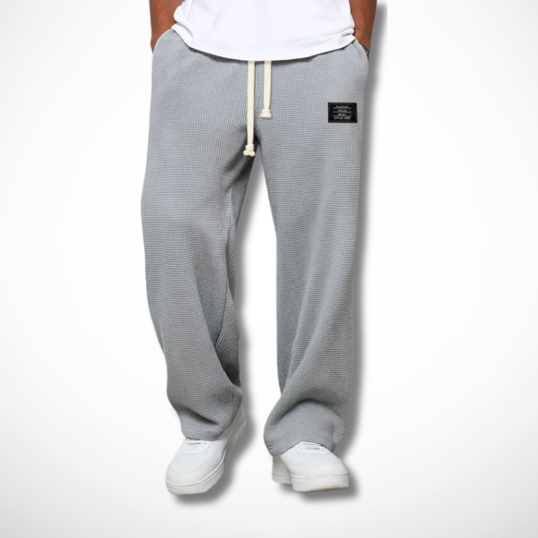 Piotr | Spodnie Waffle w Luźnym Kroju