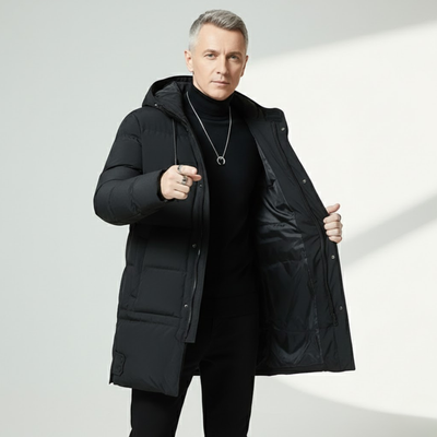 Jerzy | Męski Stylowy Pikowany Płaszcz