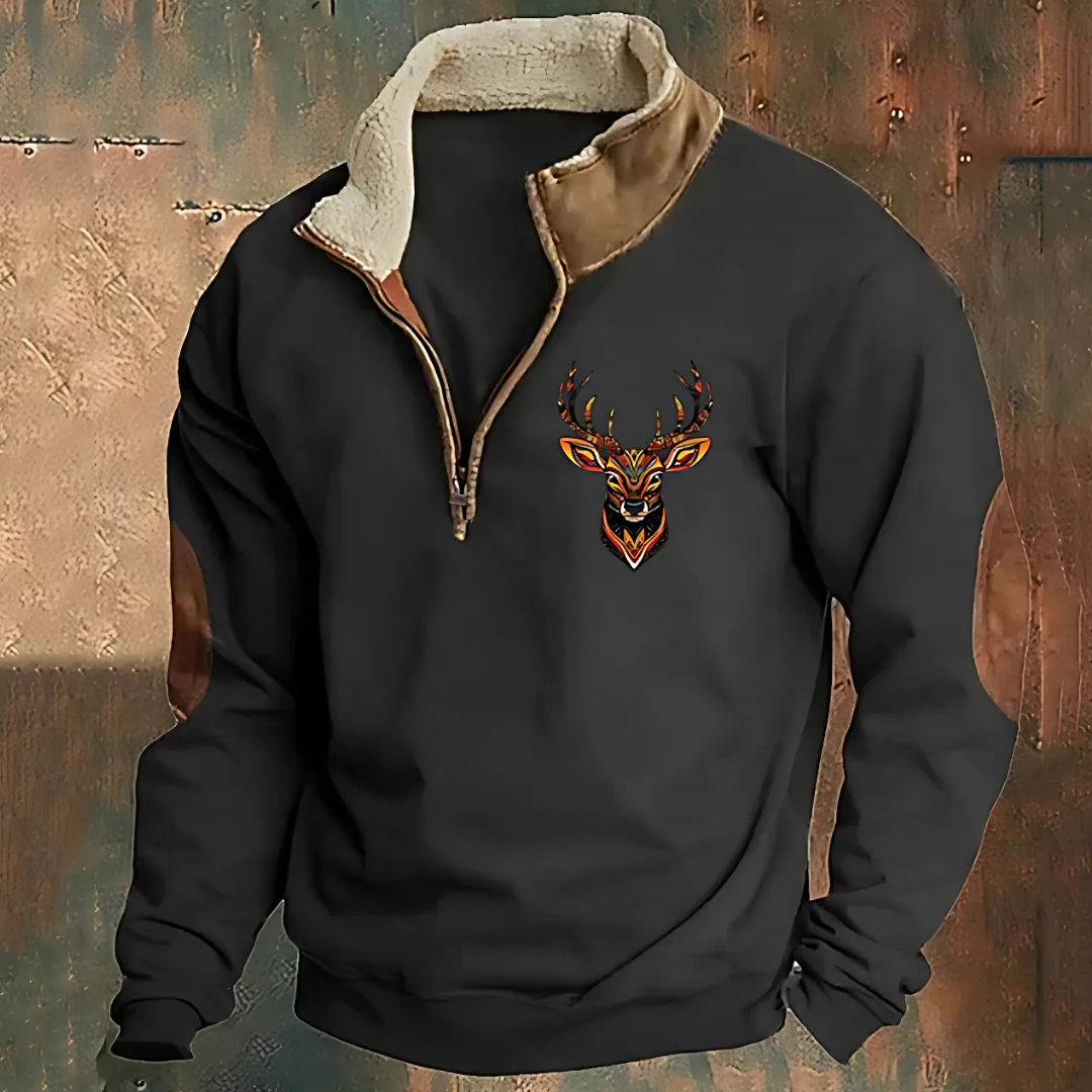 Antoni | Sweter z Ćwierć-Zamkiem o Surowej Elegancji