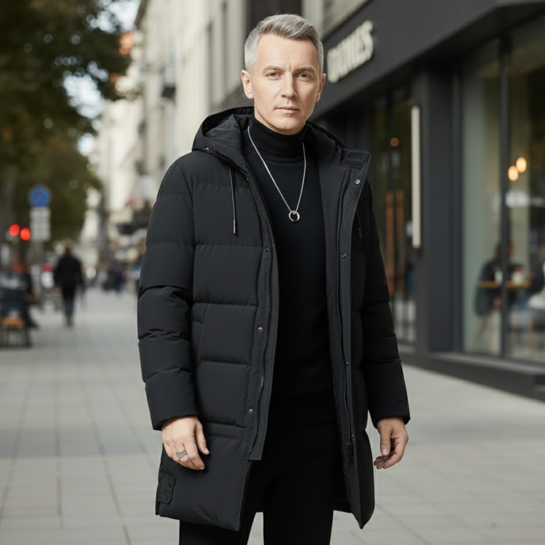 Jerzy | Męski Stylowy Pikowany Płaszcz