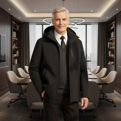 Leon | Męska Premium Kurtka Biznesowa Zimowa