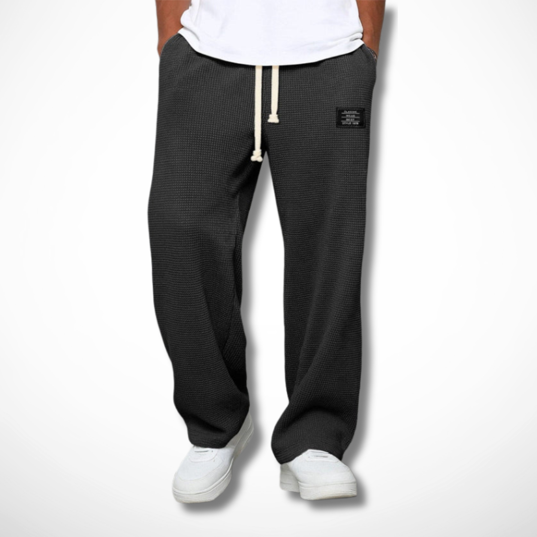 Piotr | Spodnie Waffle w Luźnym Kroju