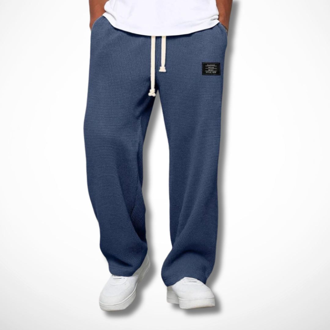 Piotr | Spodnie Waffle w Luźnym Kroju