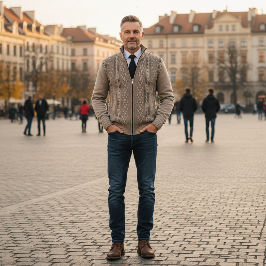 Krzysztof | Ciepły Dzianinowy Sweter o Nowoczesnym Kroju